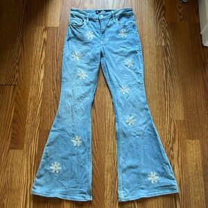 Hollister Floral Bell Bottom Jeans